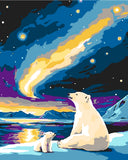 Malen nach Zahlen Eisbär mit Aurora