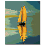 Malen nach Zahlen Segelboot auf dem Meer