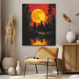 Malen nach Zahlen Nachtstimmung mit Blutmond
