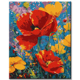 Malen nach Zahlen Blumen Rote MohnBlume