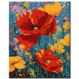 Malen nach Zahlen Blumen Rote MohnBlume