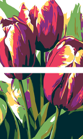 Malen nach Zahlen Lila Tulpen 2-teilig