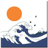 Malen nach Zahlen Kunst Katzenwellen Mond Berg