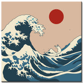 Malen nach Zahlen Kunst Katzen springen von der Welle