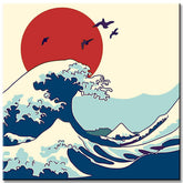 Malen nach Zahlen Kunst Katzen springen von der Welle