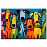 Malen nach Zahlen Kunst Vier Bunte Hunde