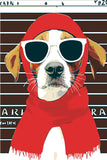 Malen nach Zahlen Kunst Verbrecherhund mit Sonnenbrille und Kopftuch