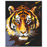 Malen nach Zahlen Tierkunst Goldener Tigerkopf
