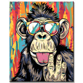 Malen nach Zahlen Kunst Tier Lustiger Affe mit Brille