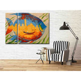 Malen nach Zahlen Kunst Tier Bunter Fisch mit orientalischer Stadt im Bauch 2-teilig