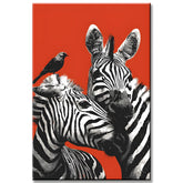 Malen nach Zahlen Kunst Tier Zwei Zebraköpfe