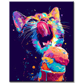Malen nach Zahlen Leuchtender Katzenkopf