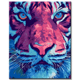 Malen nach Zahlen Kunst Tier Buntes Tigerkopf