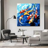 Malen nach Zahlen Kunst Tier Kois schwimmen im Wasser