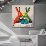 Malen nach Zahlen HasenPaar beim Kaffee