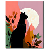 Malen nach Zahlen Katzen bei Nacht Kunst