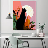 Malen nach Zahlen Katzen bei Nacht Kunst