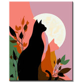 Malen nach Zahlen Katzen bei Nacht Kunst