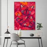 Malen nach Zahlen Kunst Tier Rote Schmetterlinge