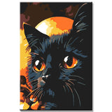 Malen nach Zahlen Schwarze Katze Kunst im Portrait