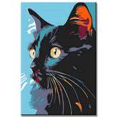 Malen nach Zahlen Schwarze Katze im Portrait