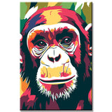 Malen nach Zahlen Affe Schimpanse Portrait