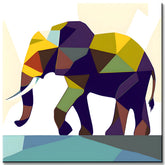 Malen nach Zahlen Polygon Elefant Kunst