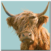 Malen nach Zahlen Highland Hochland Rind im Wind
