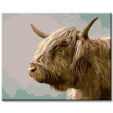 Malen nach Zahlen Braunes Highland Hochland Rind
