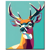 Malen nach Zahlen Polygon Art Bunter Hirsch