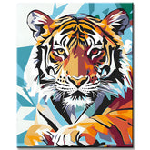 Malen nach Zahlen Polygon Art Bunter Tiger
