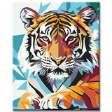 Malen nach Zahlen Polygon Art Bunter Tiger