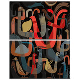 Malen nach Zahlen Abstrakte Kunst von Vögel 2-teilig Versand aus DE