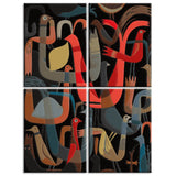 Malen nach Zahlen Abstrakte Kunst von Vögel 4-teilig