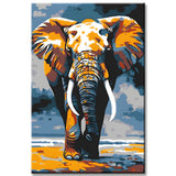 Malen nach Zahlen Tier Kunst Elefant in Bewegung