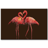 Malen nach Zahlen Polygon Art Flamingo