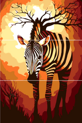 Malen nach Zahlen Grafik Tier Kunst Zebra 3-teilig