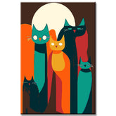 Malen nach Zahlen Abstrakte Kunst Katzenfamilie