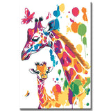 Malen nach Zahlen Aquarell Giraffe Mutter und Kind