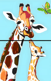 Malen nach Zahlen Giraffe mit gebogenem Hals 2-teilig