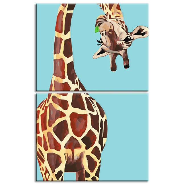 Malen nach Zahlen Giraffe mit gebogenem Hals 2-teilig Versand aus DE