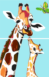 Malen nach Zahlen Giraffe mit gebogenem Hals 2-teilig