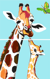 Malen nach Zahlen Giraffe mit gebogenem Hals 2-teilig