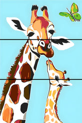 Malen nach Zahlen Giraffe mit gebogenem Hals 3-teilig