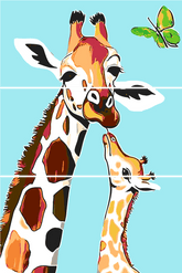Malen nach Zahlen Giraffe mit gebogenem Hals 3-teilig