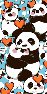 Malen nach Zahlen Panda Liebe 2-teilig