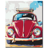 Malen nach Zahlen Retro Auto VW Käfer