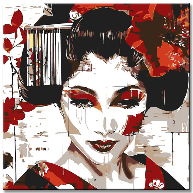 3-teilige Kunstvolle Asiatische Darstellungen auf Leinwand – Beeindruckende Galeriewandkunst