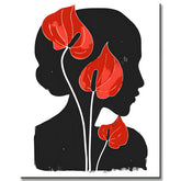 Malen nach Zahlen Schwarze Frau mit Roter Blume