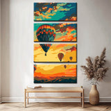 Malen nach Zahlen Ballons am Abendhimmel 4-teilig